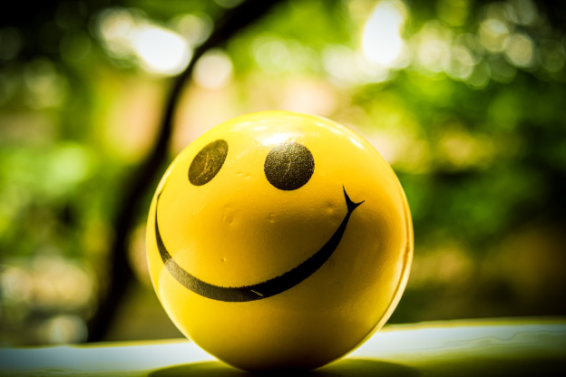 Yellow ball with a smiley face