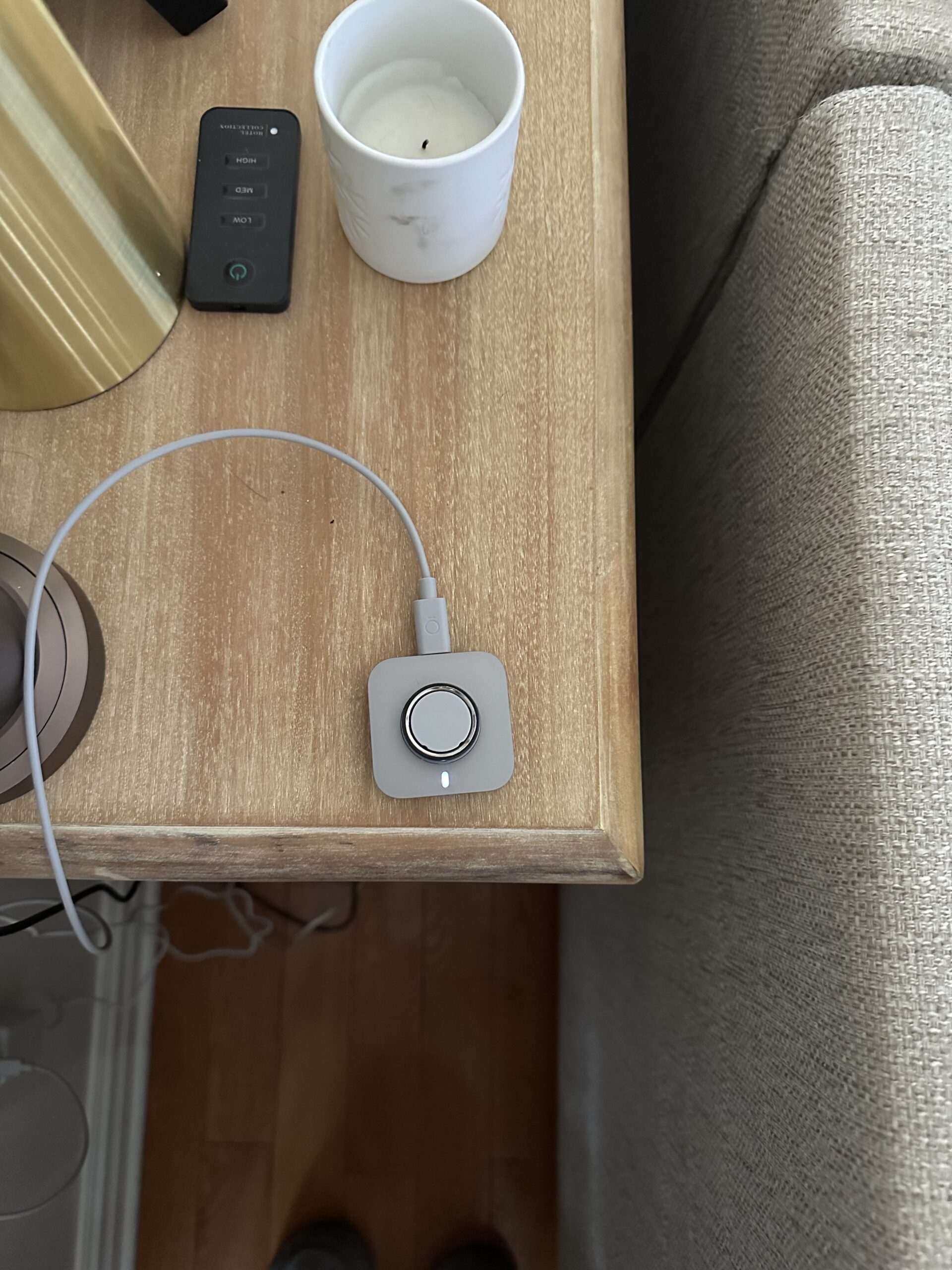 Oura ring on a charger