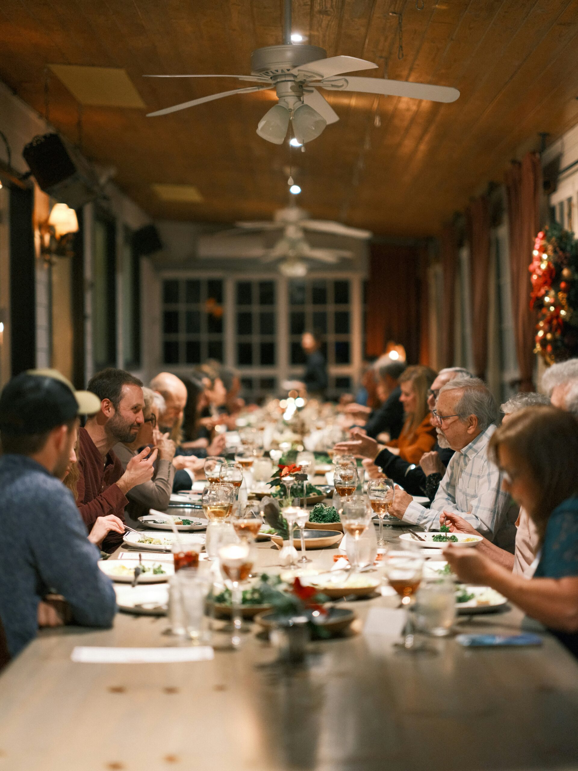 Family gathered for a holiday dinner
