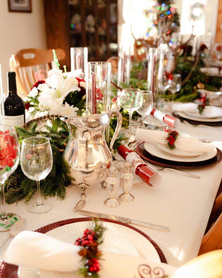 Holiday dinner table